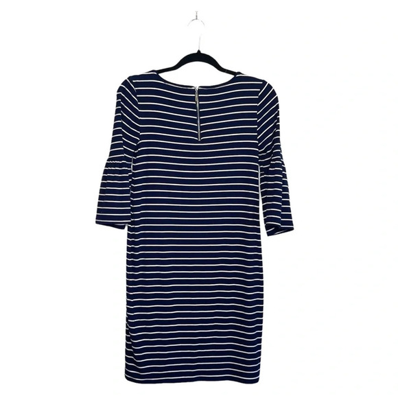 WHBM Navy Blue White Striped Bell Sleeve Knee-length Shift Dress Xsmall Women’s - Picture 7 of 13